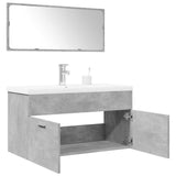 3 Piece Bathroom Furniture Set Concrete Grey Engineered Wood 3324863
