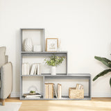 Room Divider Bookcase 3-Tier Grey Sonoma 123x29x123 cm Engineered Wood 857990