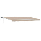 Retractable Awning Beige 500 x 300 cm Fabric and Aluminium 3331334