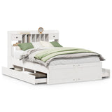 Bookcase Bed without Mattress White 160x200 cm Solid Wood Pine 3308955