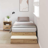 Storage Bed Frame with Drawer Artisan Oak 90 cm Engineered Wood 3335676