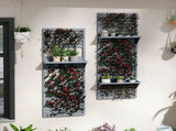 Wall Mounted Plant Stands Set of 2, Fir Wood Flower Stand with Shelves and Slatted Trellis for T3398P325123