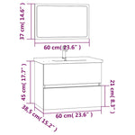ZNTS 2 Piece Bathroom Furniture Set Smoked Oak Engineered Wood 815735