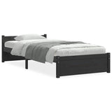 Bed Frame without Mattress Black Solid Wood 90x200 cm 815033