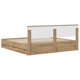 Bed Frame with Storage and Headboard Artisan Oak 180 x 200 cm 3445827