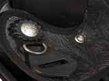 Western Saddle. Headstall&Breast Collar Real Leather 12" Black 91355