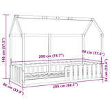 Kids' House Bed Frame without Mattress White 80x200 cm 850690