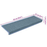 Stair Mats 30 pcs 65x21x4 cm Sea Blue Rectangular Edge 3365774