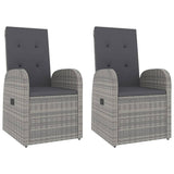 3 Piece Garden Lounge Set Grey Poly Rattan&Solid Wood Acacia 3157668