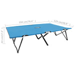 ZNTS Two Person Folding Sun Lounger Blue Steel 310352
