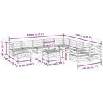 12 Piece Garden Sofa Set Solid Wood Pine 3299651