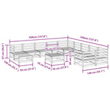 12 Piece Garden Sofa Set Solid Wood Pine 3299651
