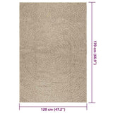 Rug ZIZUR Beige 120x170 cm Jute Look Indoor and Outdoor 4010407