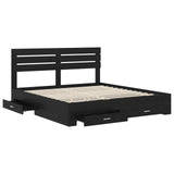 Bed Frame with Drawer with Headboard Manual Engineered Wood 3411615