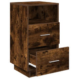 Bedside Cabinet with 2 Drawers Smoked Oak 36x36x68 cm 858586