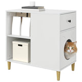 Cat House Gloss White 72 x 42.5 x 70 cm Engineered Wood 8000684