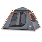Camping Tent Dome 4-Person Grey and Orange Quick Release 4004145