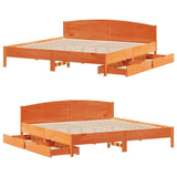 Bed Frame without Mattress Wax Brown 200x200 cm Solid Wood Pine 3301817