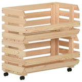 Vegetable Trolley 57x30x80 cm Solid Pinewood 327326