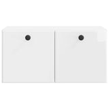 Wall-Mounted TV Cabinet 59.5 x 31 x 30 cm High Gloss White 899219