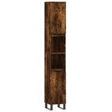 Bathroom Cabinet Smoked Oak 30x30x190 cm Engineered Wood 831545