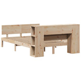 Bookcase Bed without Mattress 150x200 cm King Size Solid Wood Pine 3322634