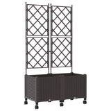 Garden Planter with Trellis&Wheels 2 pcs Brown 80 x 40 x 149 cm 3422989
