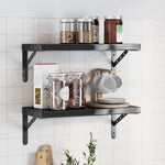 Wall Shelves 2 pcs 50x23.5 cm Black Stainless Steel 3214519