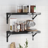 Wall Shelves 2 pcs 50x23.5 cm Black Stainless Steel 3214519