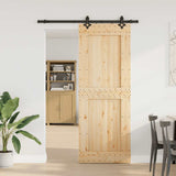 Sliding Door with Hardware Set 85x210 cm Solid Wood Pine 3332726