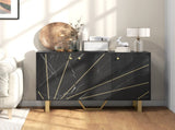Sideboard Storage Cabinet, Modern Storage Cupboard with Adjustable Shelves and Metal Legs for Living T3398P424915