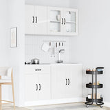 4 Piece Kitchen Cabinet Set Kalmar High Gloss White Engineered Wood 3314853