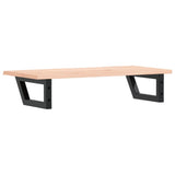 Basin Shelf Wall Mounted Steel and Solid Wood Oak 3302547