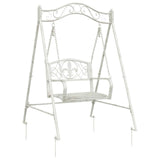 Swing Bench Steel 113 x 121.5 x 168 cm Antique White 3429261