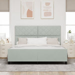 ZNTS Bed Frame in Light Grey - 180x200 cm Velvet 3345023