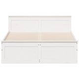 Bed Frame without Mattress with Headboard White 140x190 cm Solid Wood Pine 3308778