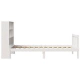 Bookcase Bed without Mattress White 90x190 cm Single Solid Wood Pine 3321691