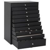 Jewellery Box 10-Layer with Watch Holders Black 29x20.5x40.5 cm 4103567
