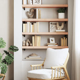 ZNTS Wall Shelf 100x30x cm Untreated Solid Wood Oak 363562