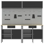 ZNTS 8-Piece Workbench Set in Black Steel 3321498
