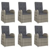 7 Piece Garden Dining Set Grey Poly Rattan&Solid Wood Acacia 3157622
