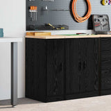 Garage Storage Cabinet Black 30x51x85 cm Solid Wood Pine 860554