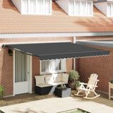 Retractable Awning Anthracite 400 x 300 cm Polyester and Metal 3330502