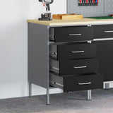Work Bench with Drawer Black and Grey 50 x 55 x 85 cm 4103460