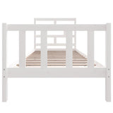 3101334 Bed Frame without Mattress White Solid Wood 90x200 cm