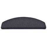Stair Mats 15 pcs 65x24x4 cm Dark Grey and Blue Half Round Large 322365
