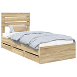 Bed Frame with Drawer Sonoma Oak 90 x 200 cm Engineer Wood 3411530