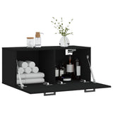 Wall Cabinet Black 80x36.5x35 cm Engineered Wood 830077