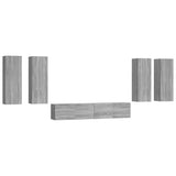 ZNTS 6 Piece TV Cabinet Set Grey Sonoma Engineered Wood 3114348