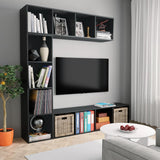 3 Piece Book/TV Cabinet Set Black 180x30x180 cm 278789